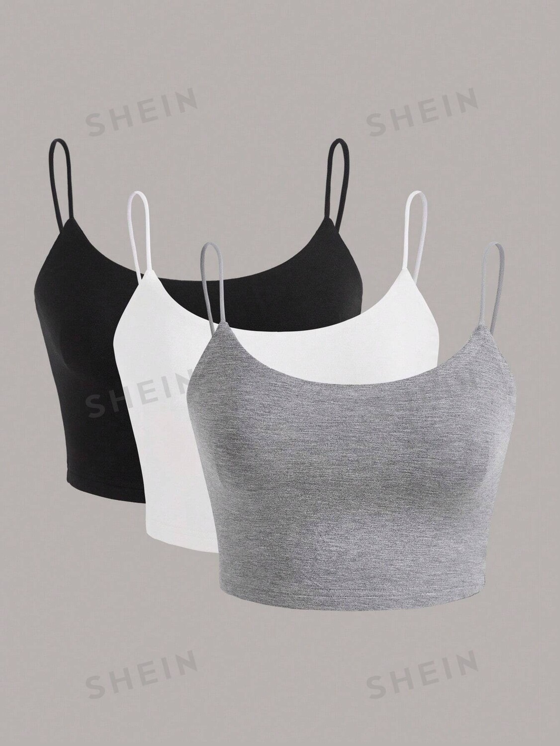 

Топ Shein Ezwear на бретельках, 3 штуки