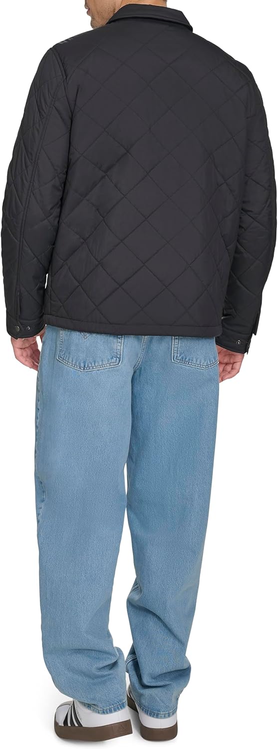 Мужская куртка Levi's с ромбовидной стежкой и отложным воротником, Black — фото 4