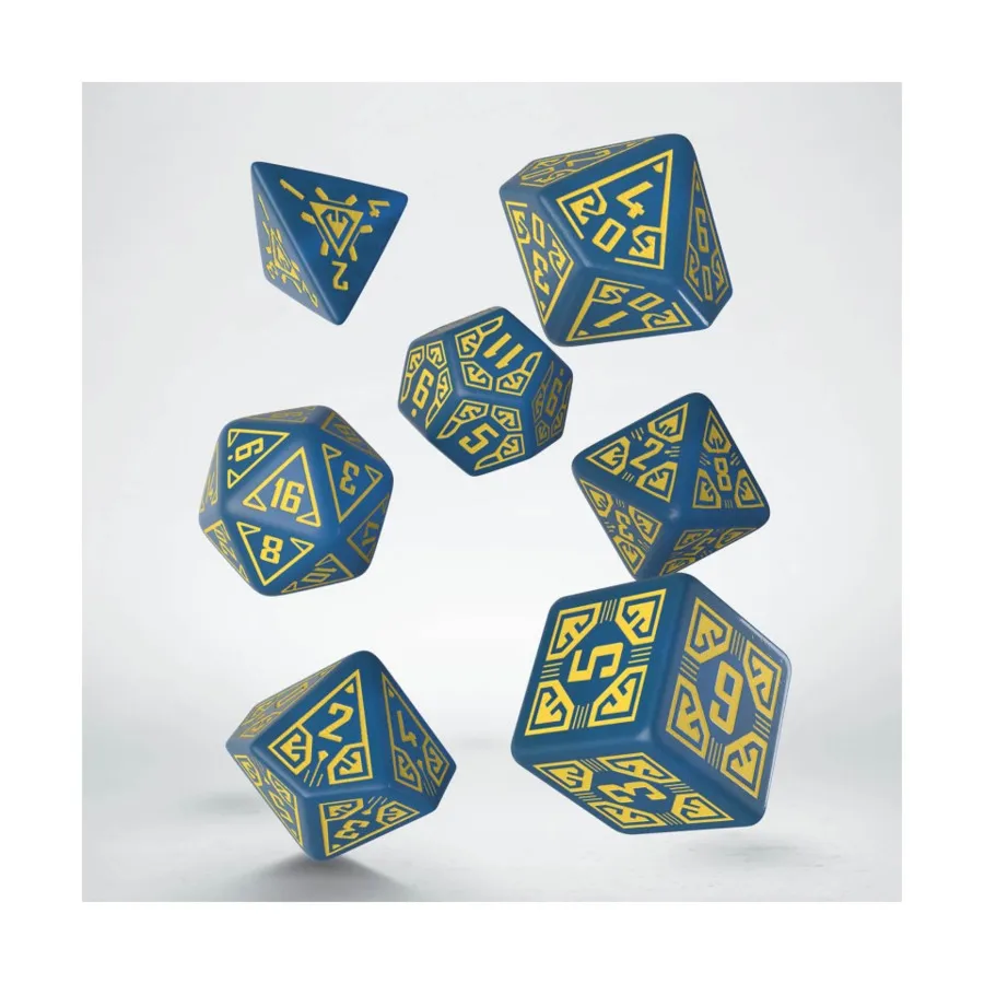 

Набор игровых кубиков — синий с желтым (7), Dice Collections (Q-Workshop)