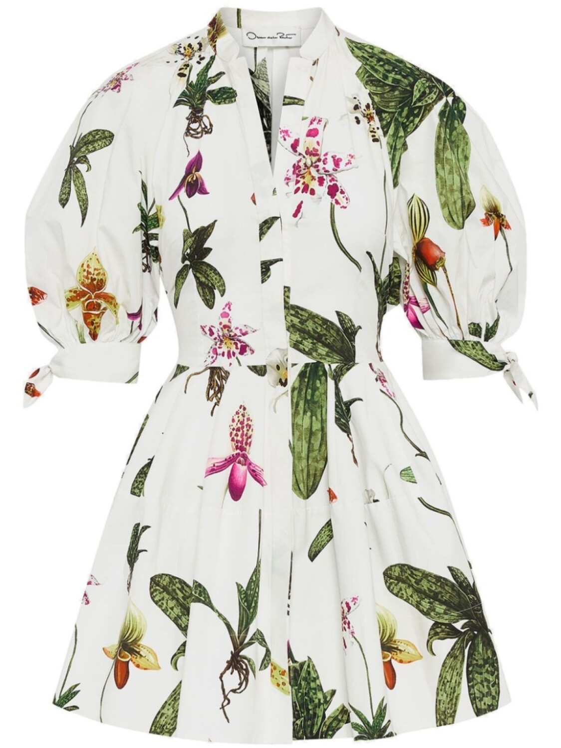 

Oscar de la Renta платье мини с принтом Orchid, белый