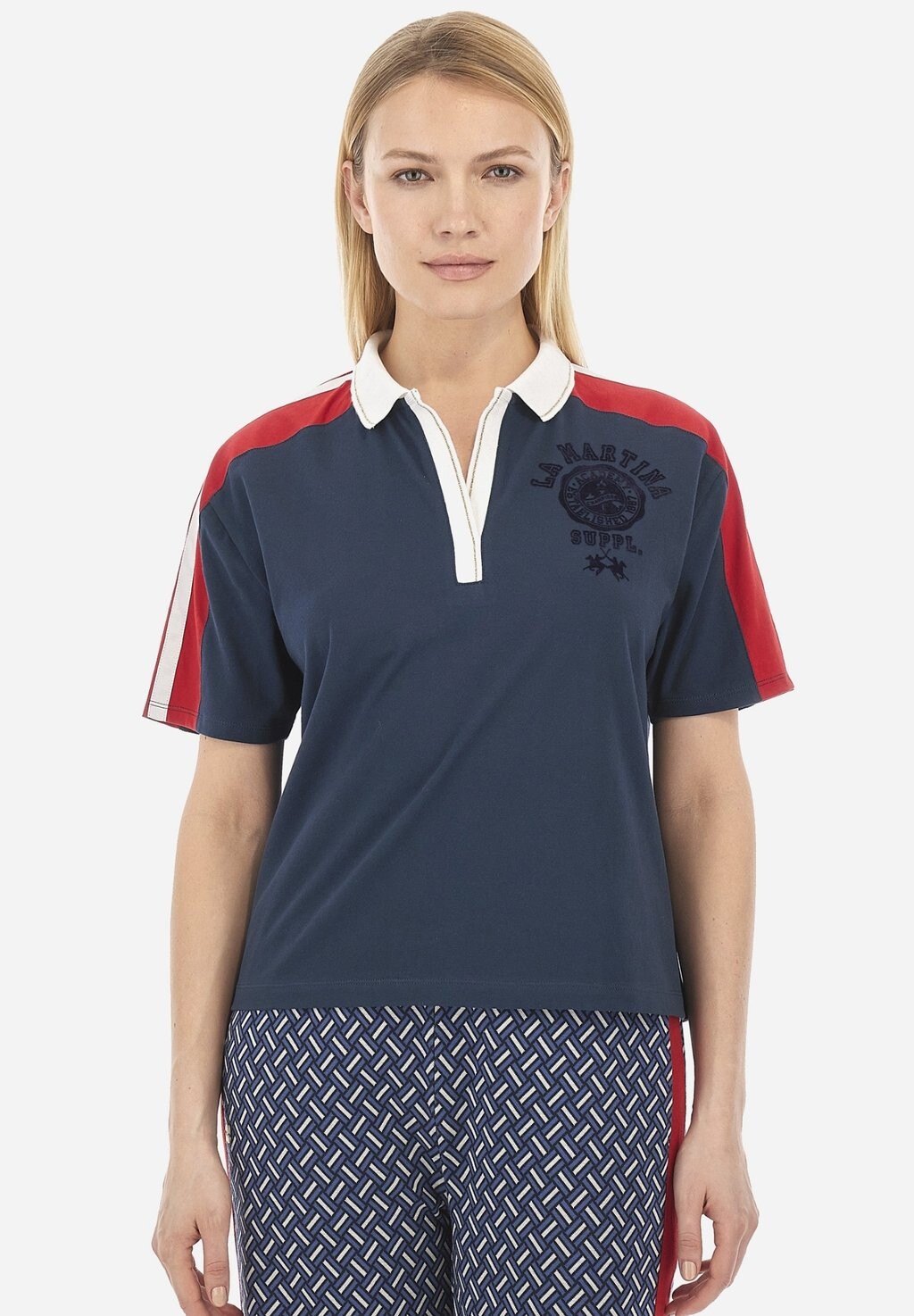 

Рубашка поло SHORT-SLEEVED POLO SHIRT La Martina, сине-серый