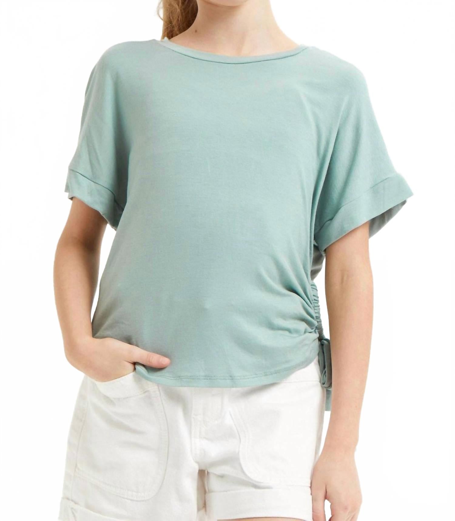 

Good Girl Топ с боковыми складками, цвет шалфей