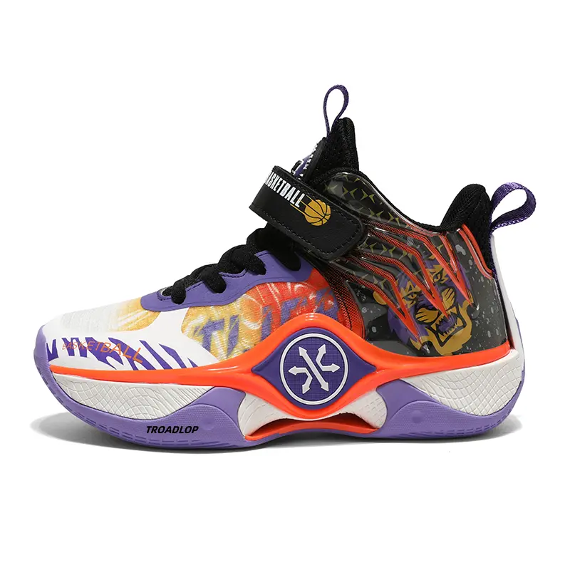 

Противоскользящие, легкие, амортизирующие детские баскетбольные кроссовки для подростков TROADLOP, фиолетовый