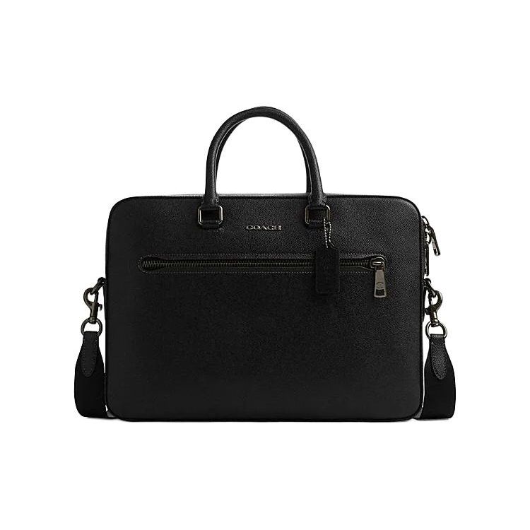 

COACH Кожаный портфель через плечо мужской черный