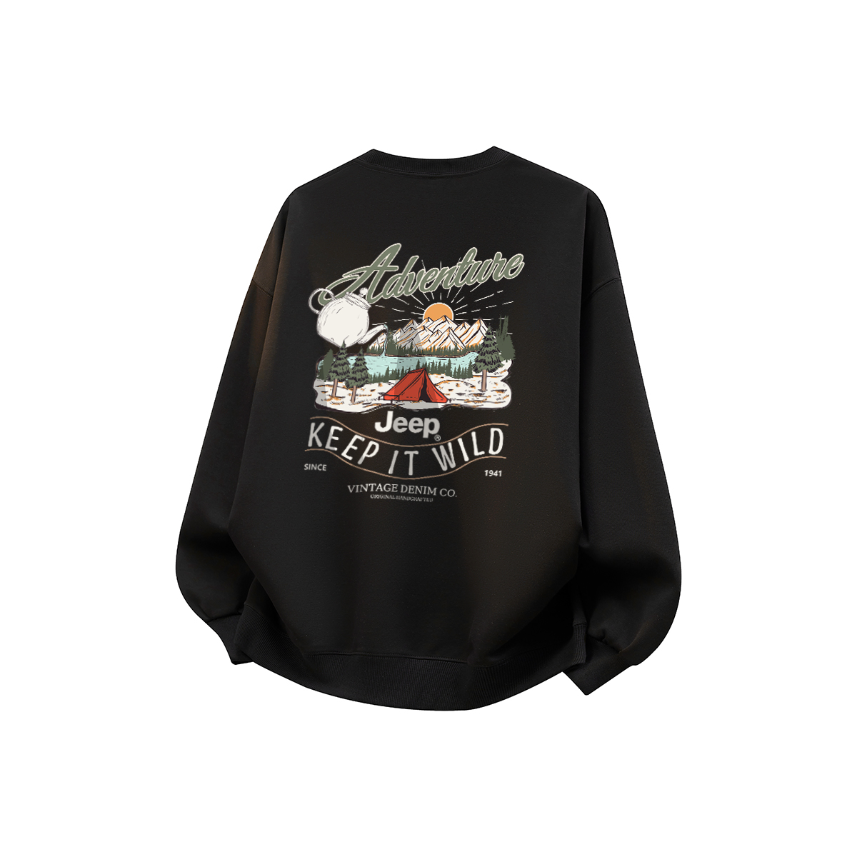 

Свитшот Unisex Crew Neck Moderate Regular Jeep, night черный[fleece-lined]