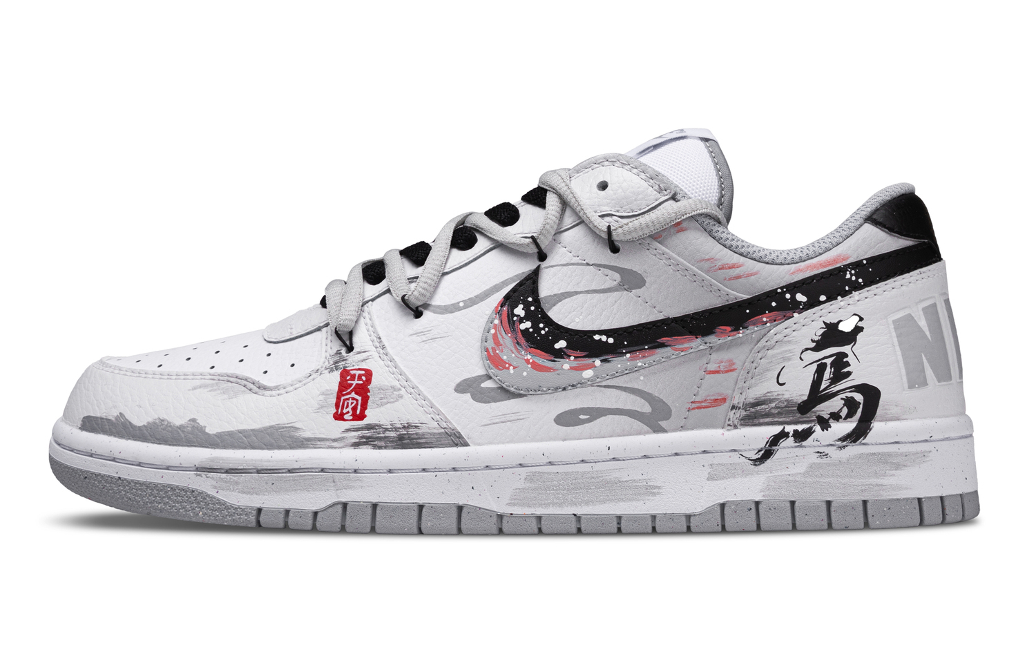 

Nike Мужские износостойкие низкие скейтбордные кроссовки Big Limestone Ponyta, белый и серый