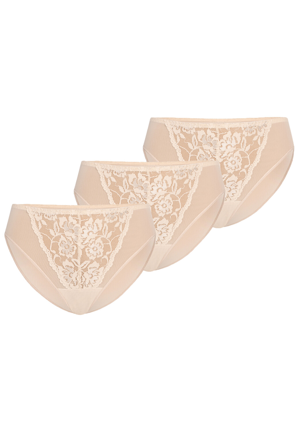 

Трусы Teyli 3er Pack: Mesh mit floraler Spitze Glamour, бежевый