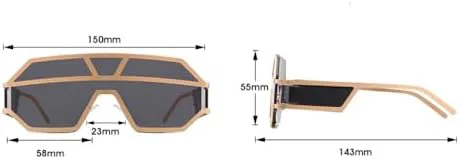 

Женские солнцезащитные очки без оправы из сплава, модные, большие, цельные, мужские солнцезащитные очки в стиле ретро, ​​черные и коричневые цвета MTZJH, C9gold-clear