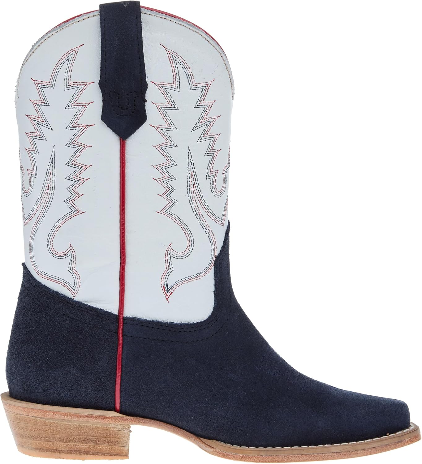 Детские ботинки R Youth Navy Rough Out с белым зимним голенищем и острым носком R. Watson Boots — фото 4