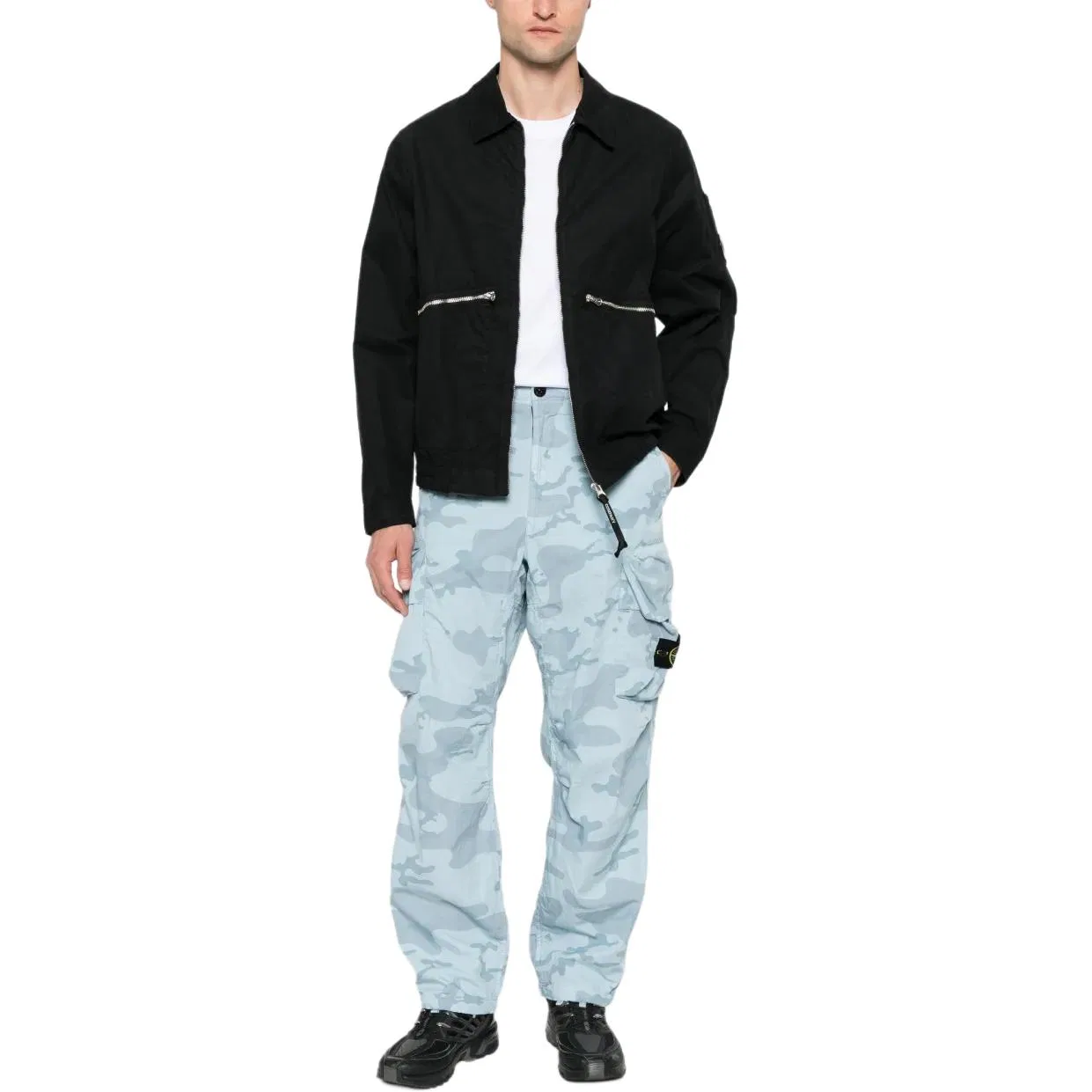 Карго брюки STONE ISLAND синие — фото 3