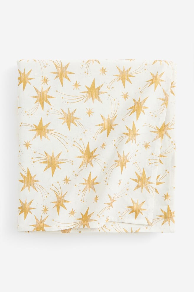 

Блестящая хлопковая скатерть H&M, 140x180 см, белый
