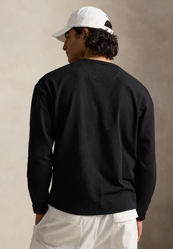 Футболка с длинным рукавом Relaxed Fit Polo Ralph Lauren, черный поло — фото 3
