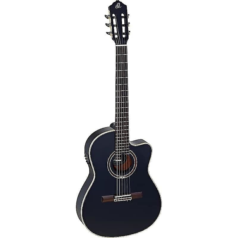 

Акустическая гитара Ortega Guitars Performer Series A/E Thinline Body Nylon String Guitar in Black Gloss w/ Gig Bag