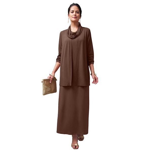 

Женское платье-пиджак с капюшоном plus size Jessica London, Rich Brown