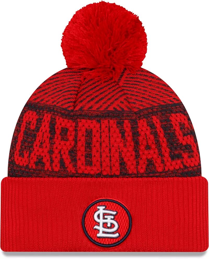 

Мужская красная вязаная шапка New Era St. Louis Cardinals Authentic Collection