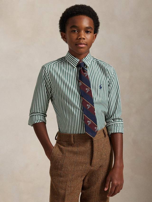 

Детская хлопковая рубашка с длинными рукавами в полоску Ralph Lauren, Forrest White