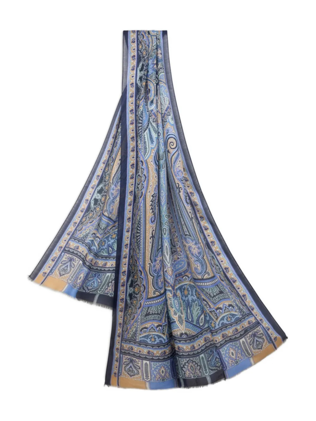 

Кашемировый шарф с узором ETRO, синий
