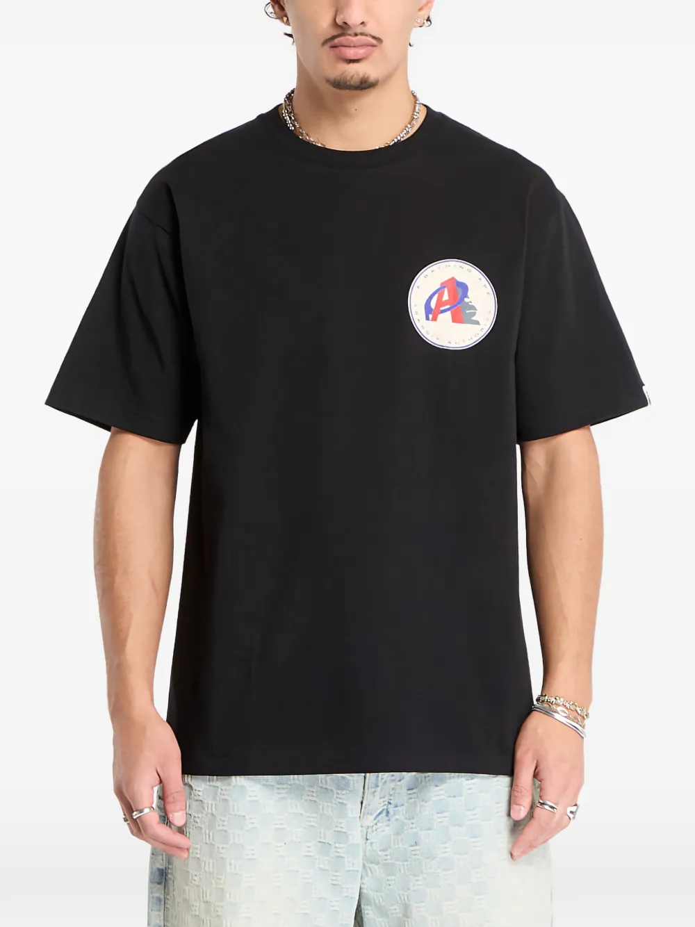 Футболка с принтом логотипа A Bathing Ape, черный
