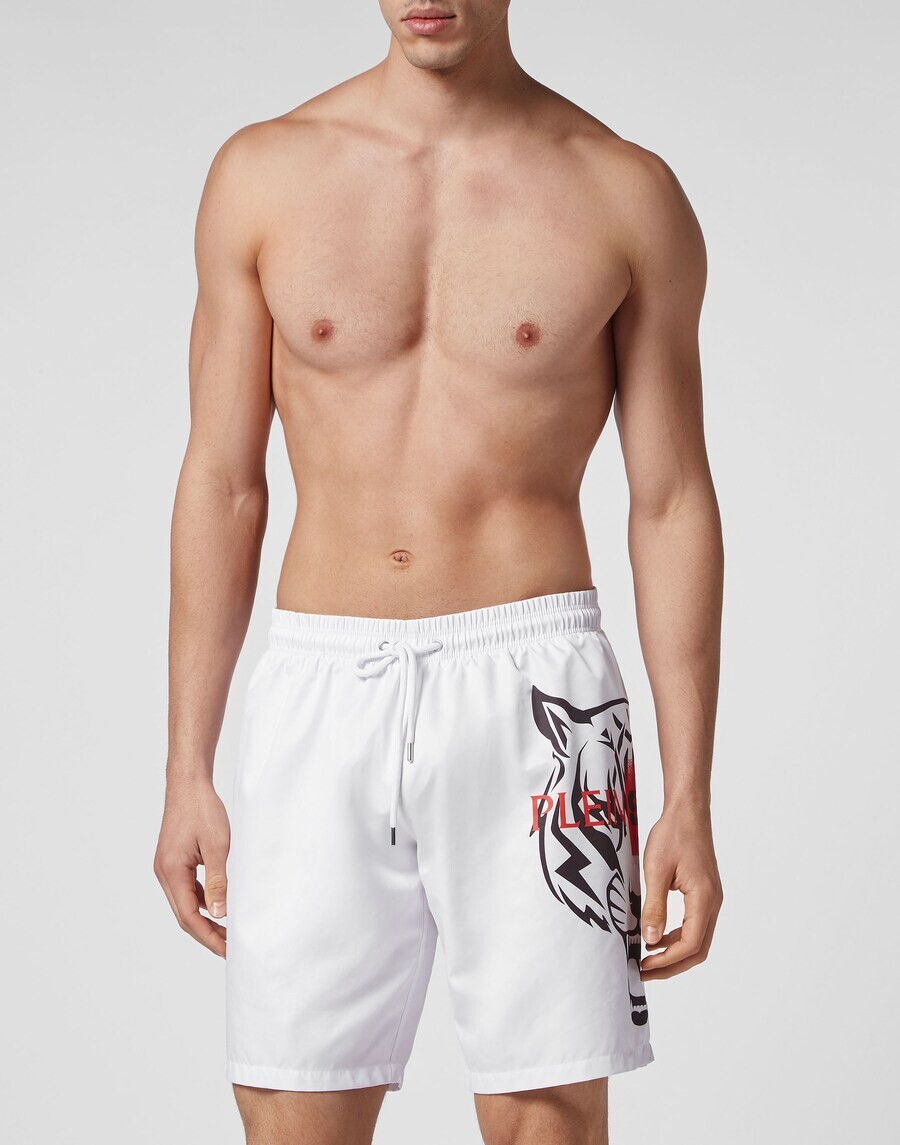 

Шорты для плавания Plein Sport Board Shorts Tiger, белый
