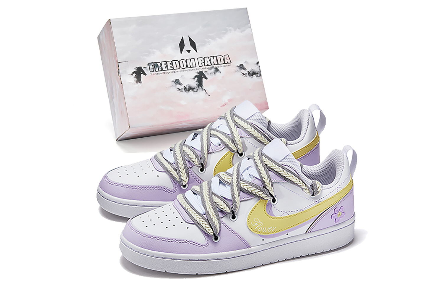 

Кроссовки Nike Court Borough Skateboarding Shoes Women's Low-top Yellow/purple, желтый/фиолетовый