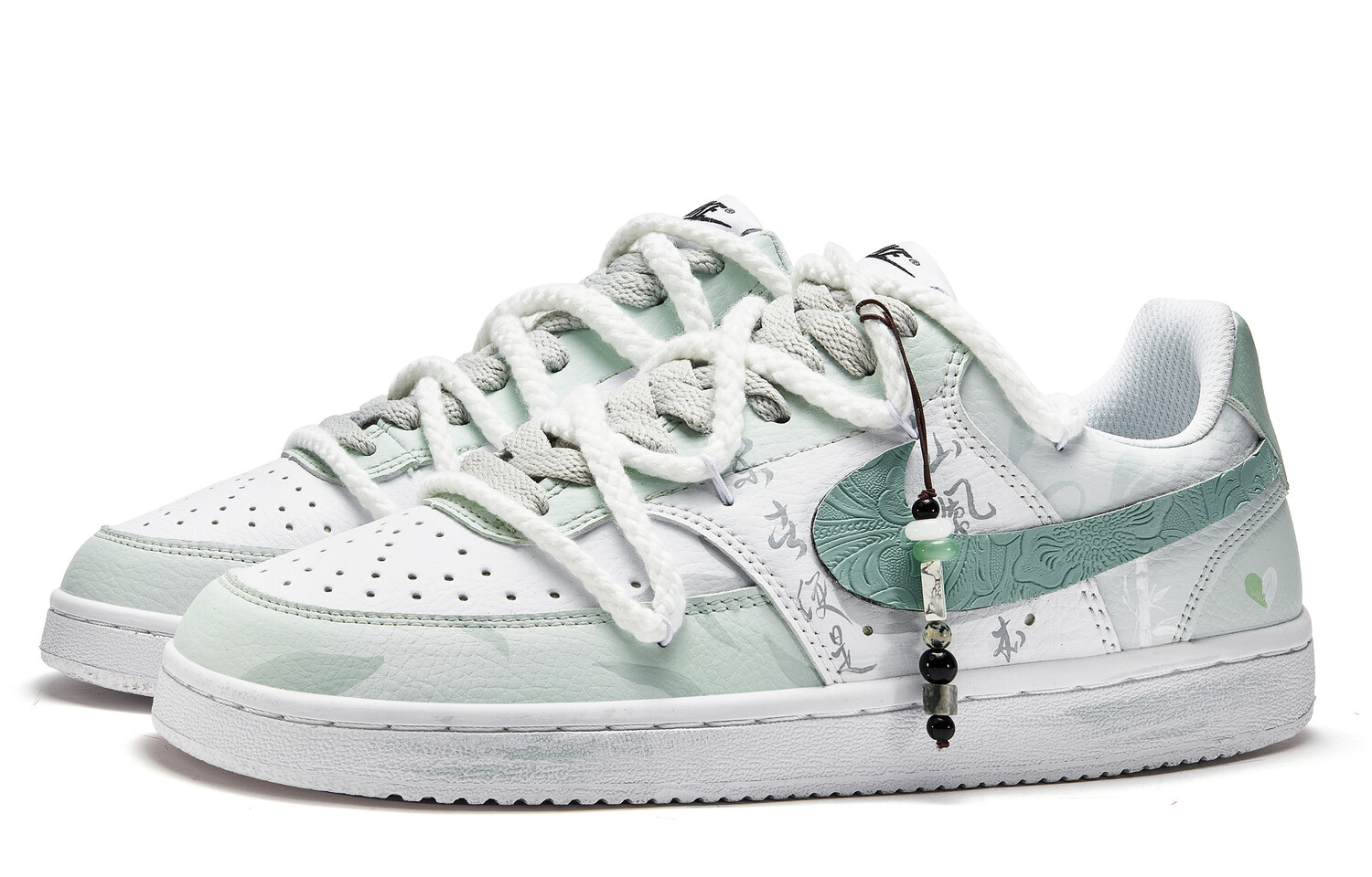 

Кроссовки Nike Court Vision 1 Skateboard Shoes Men Low-Top White/Green, зеленый