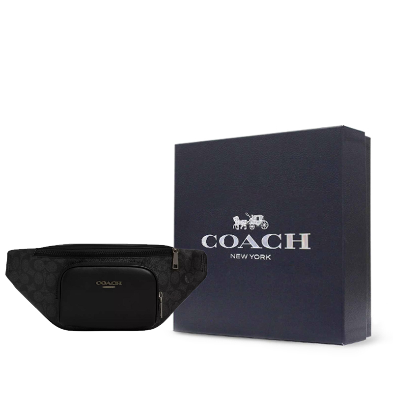 

COACH Чёрный поясная сумка из телячьей кожи для мужчин