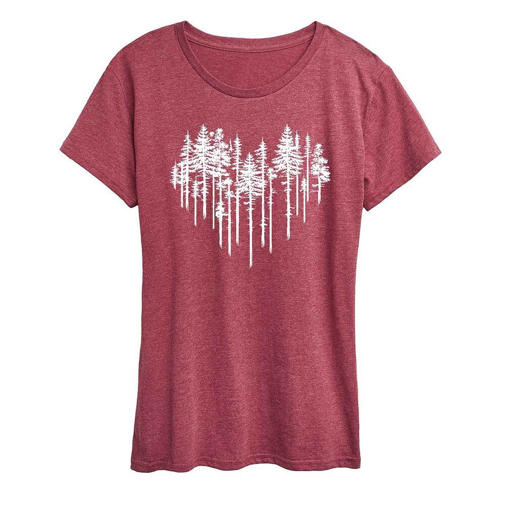 

Женская футболка с рисунком Heart Trees Licensed Character, цвет Heather Red