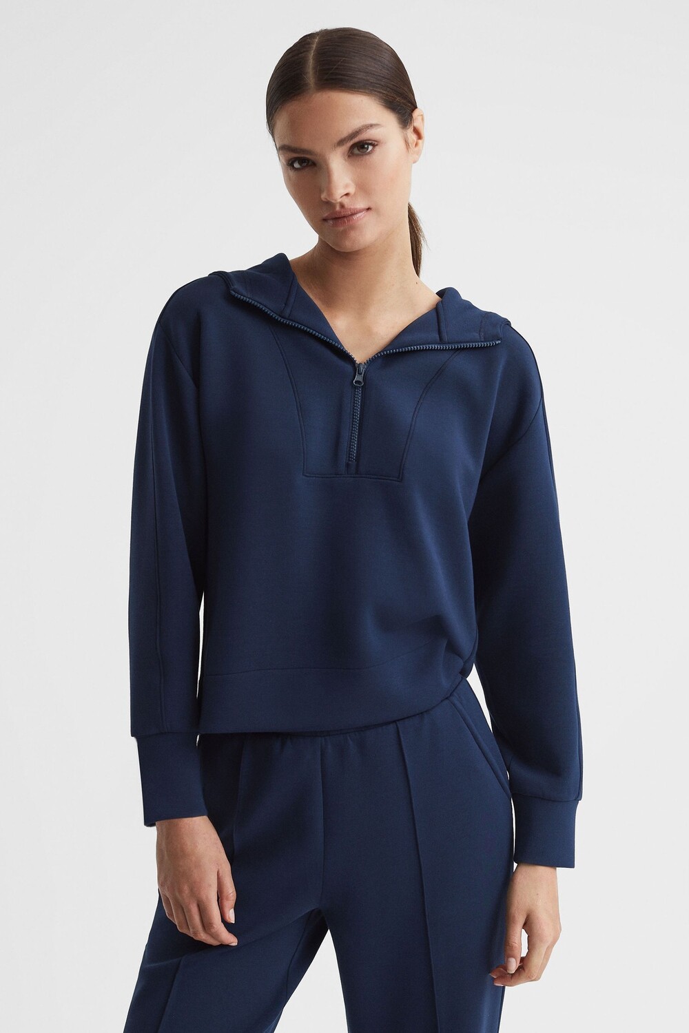 

Толстовка Jemma с короткой молнией Reiss, синий