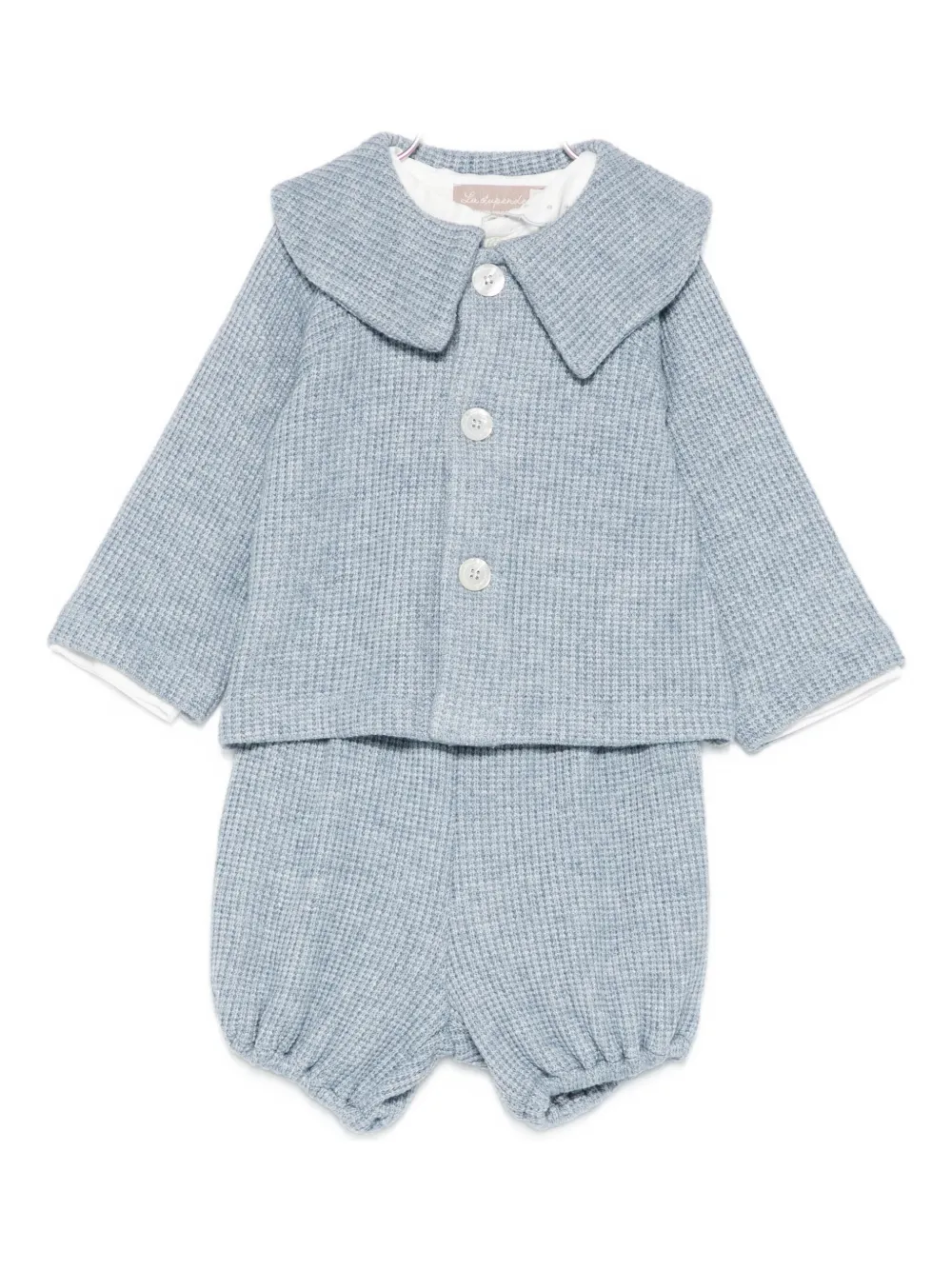 

Комплект из шорт и топа с текстурной вязкой La Stupenderia, синий