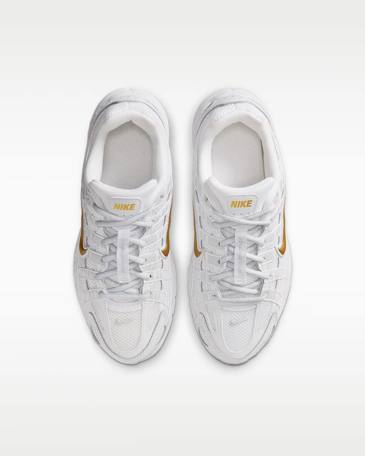Кроссовки Nike P-6000 для детей, White/Pure Platinum/Metallic Gold — фото 4