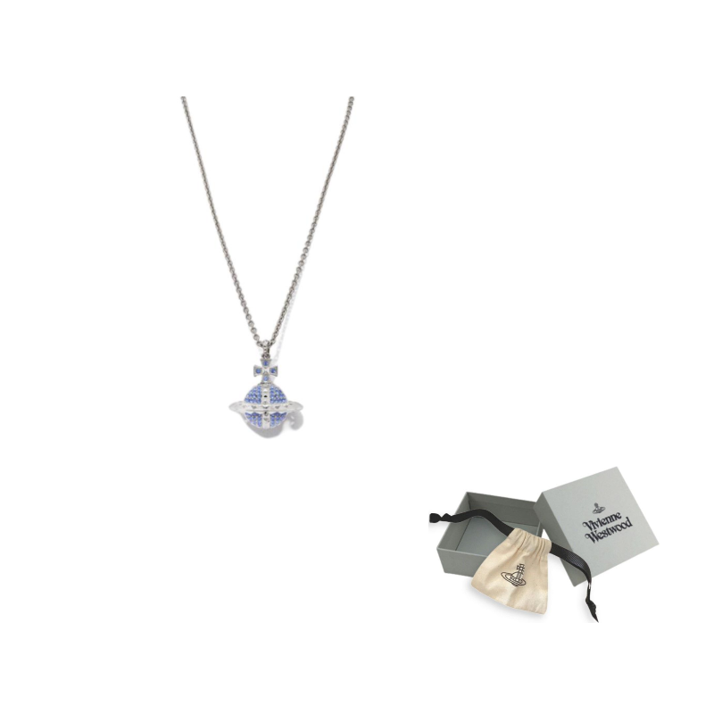 

Vivienne Westwood Латунное ожерелье для женщин светло-голубого цвета