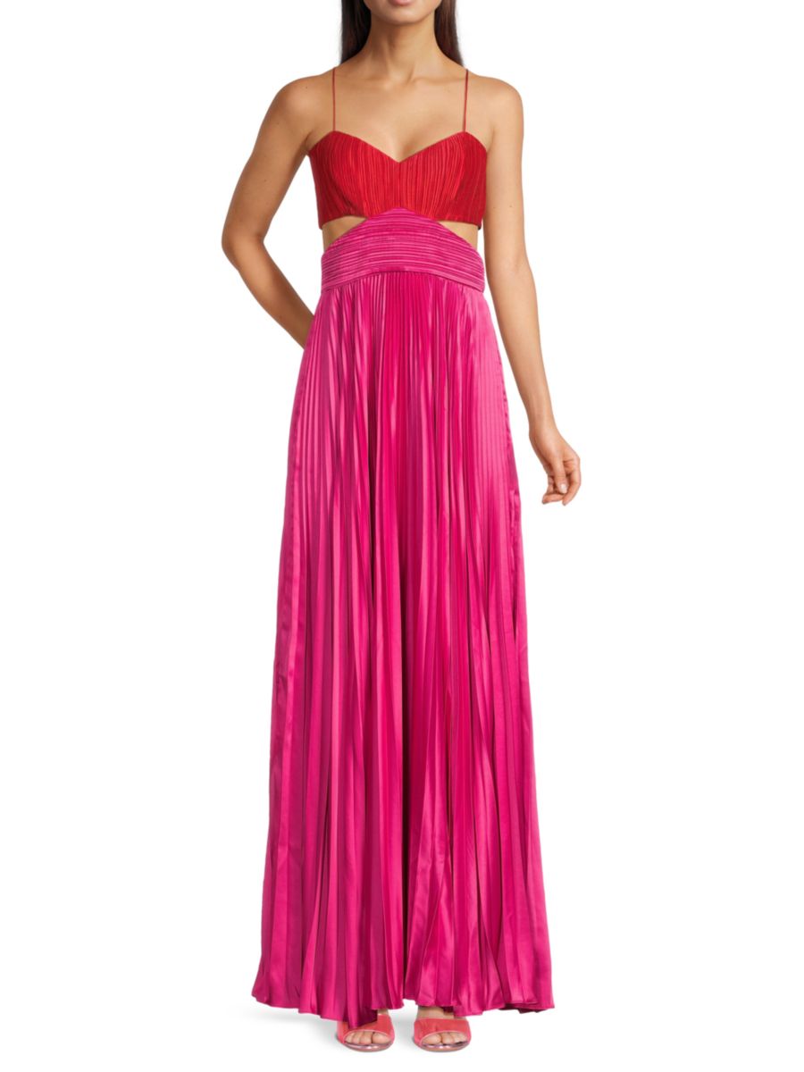 

Платье Elodie Colorblock с вырезом и плиссировкой Amur, цвет Red Rose Multi