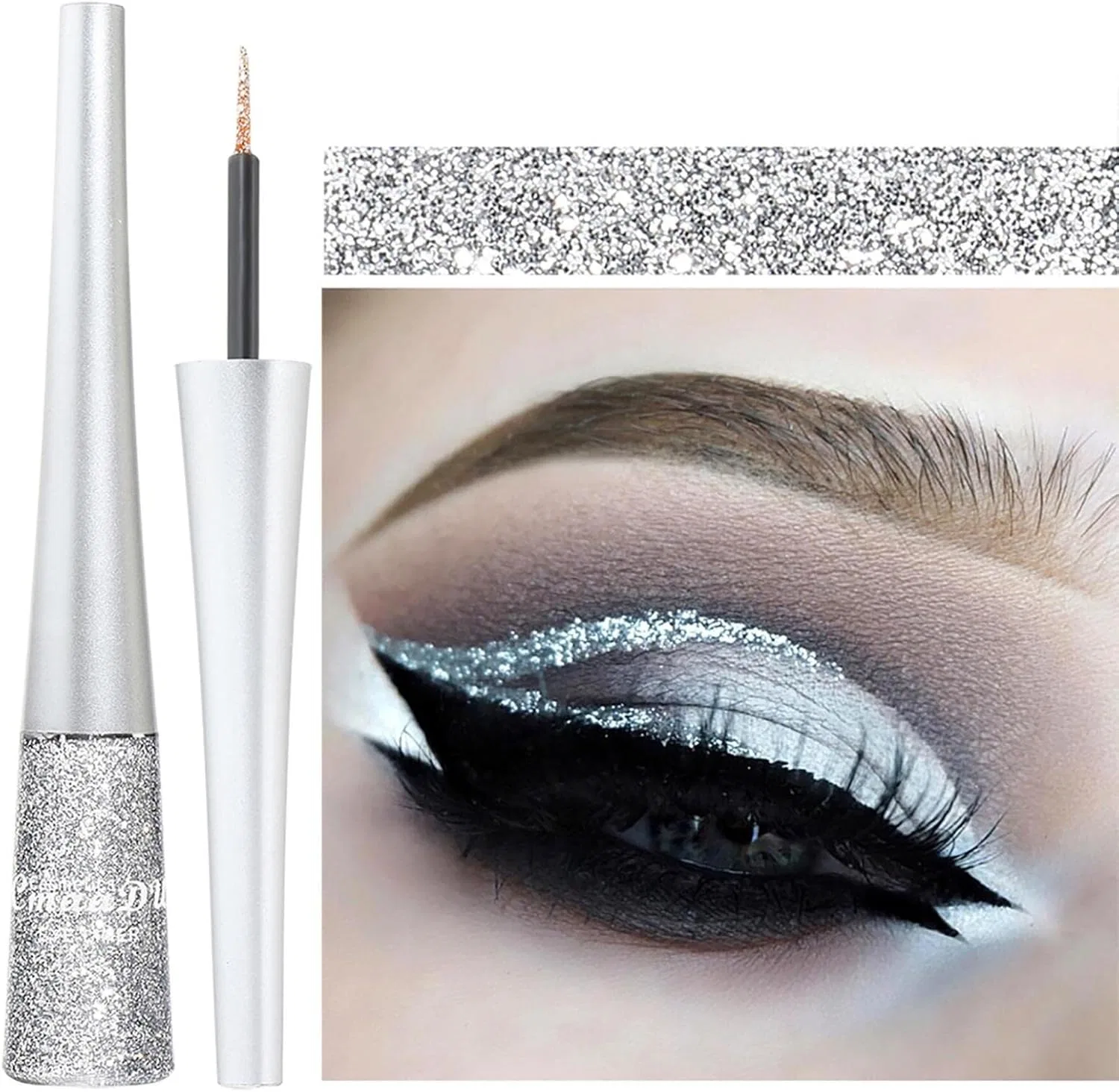 Подводка для глаз Glitter Eyeliner Foreted, блестящая, жидкая — фото 2