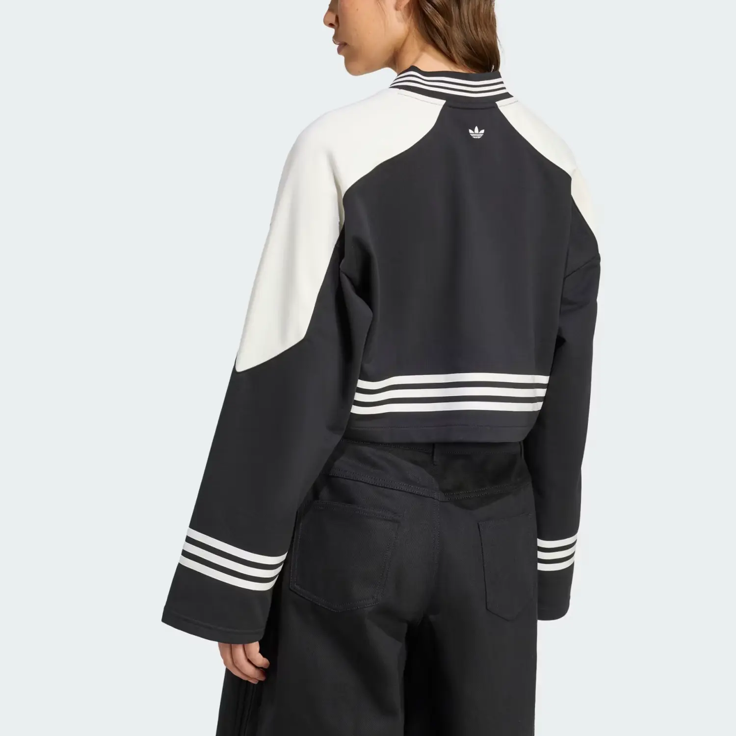 Adidas цветной укороченный свитшот Adidas Originals, черный — фото 3