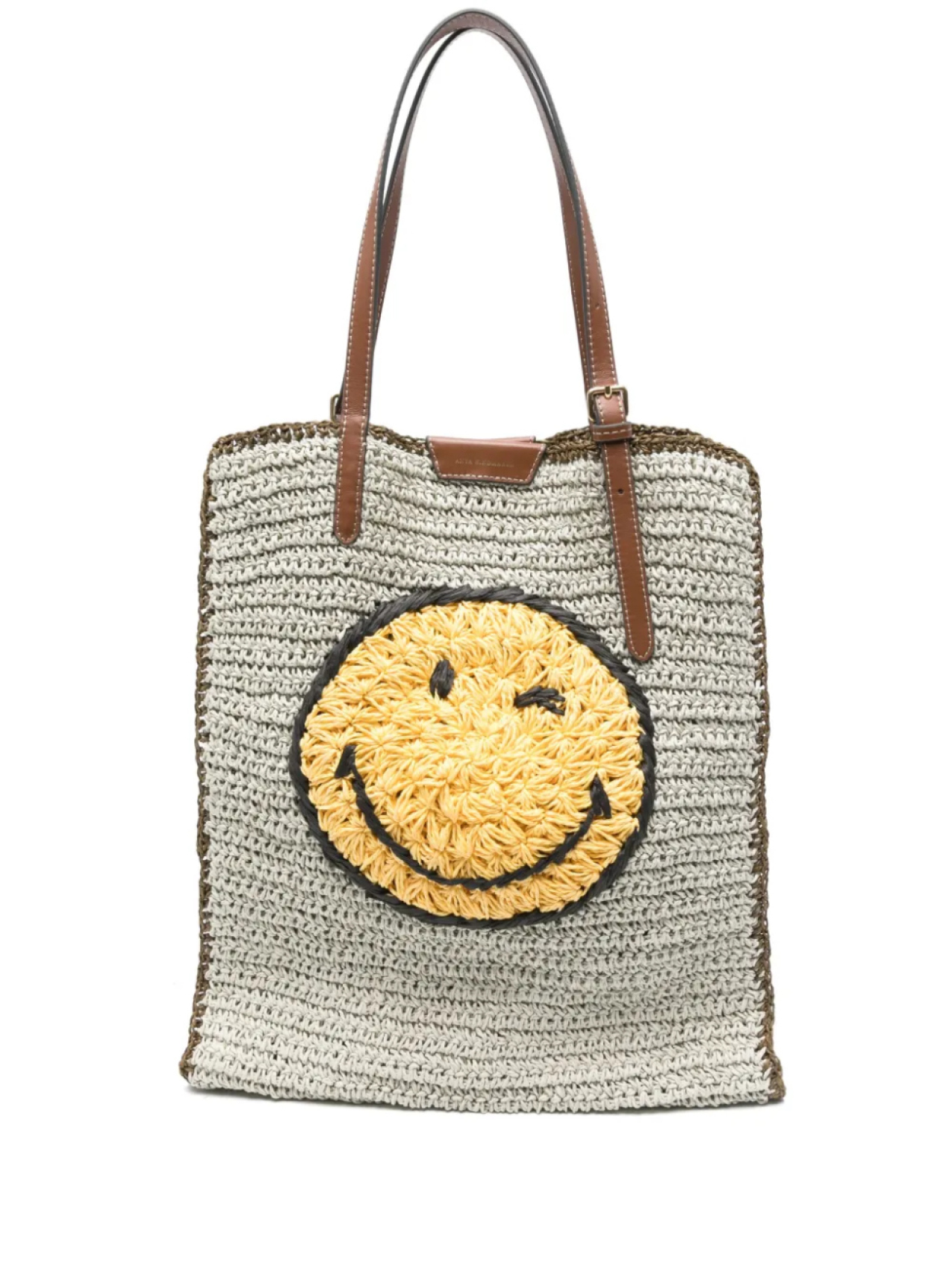 

Сумка-тоут из рафии Anya Hindmarch, нейтральный