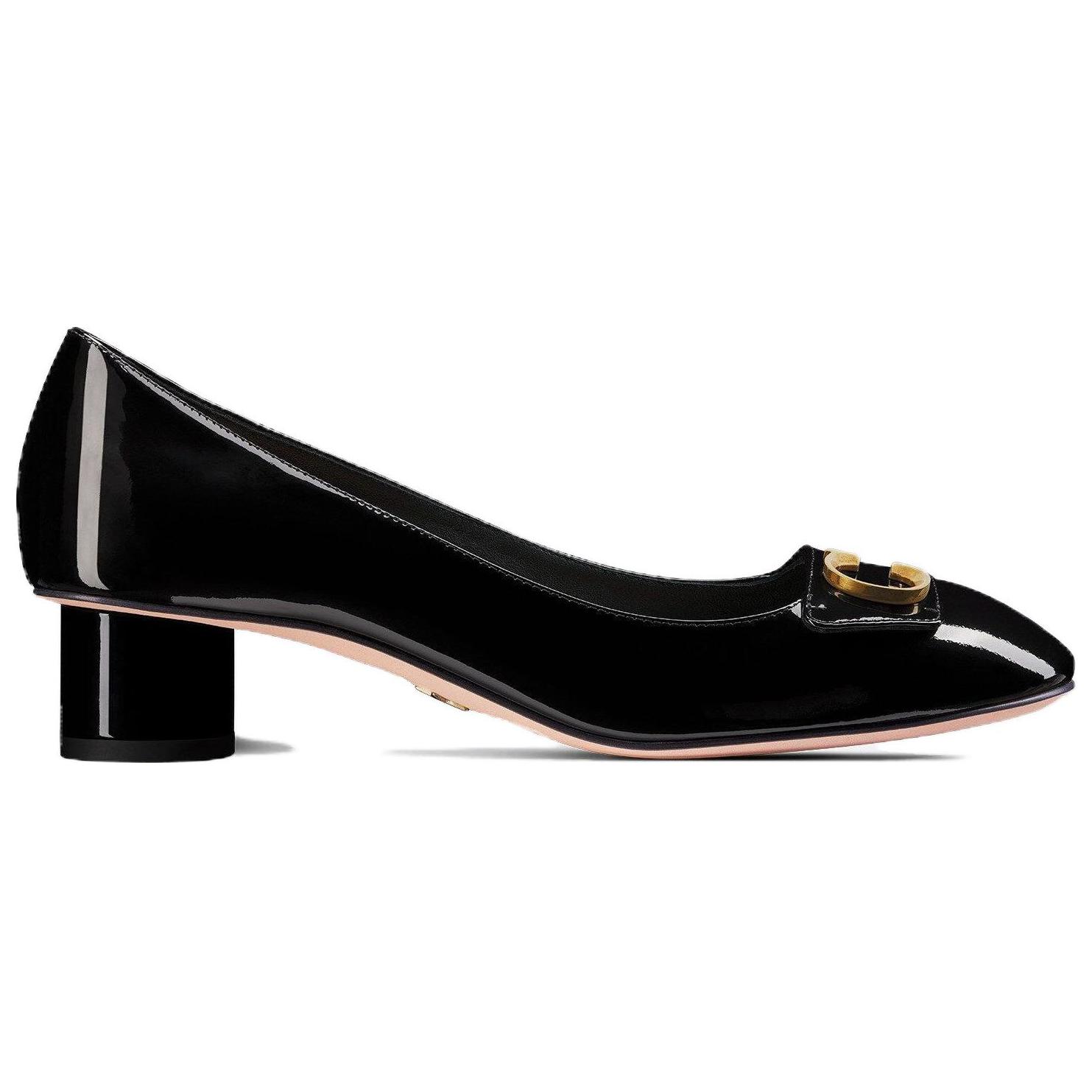 Диоровские массивные каблуки на высокой шпильке 3,5 см женские черные Dior Chunky Heel — фото 3