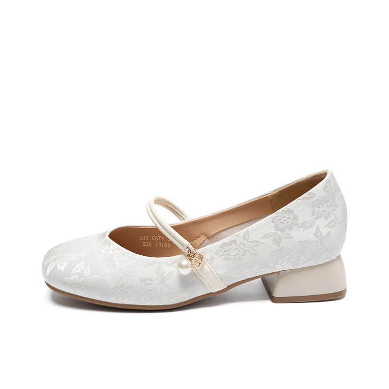 Женские туфли Flat Mary Jane ZHR, экрю