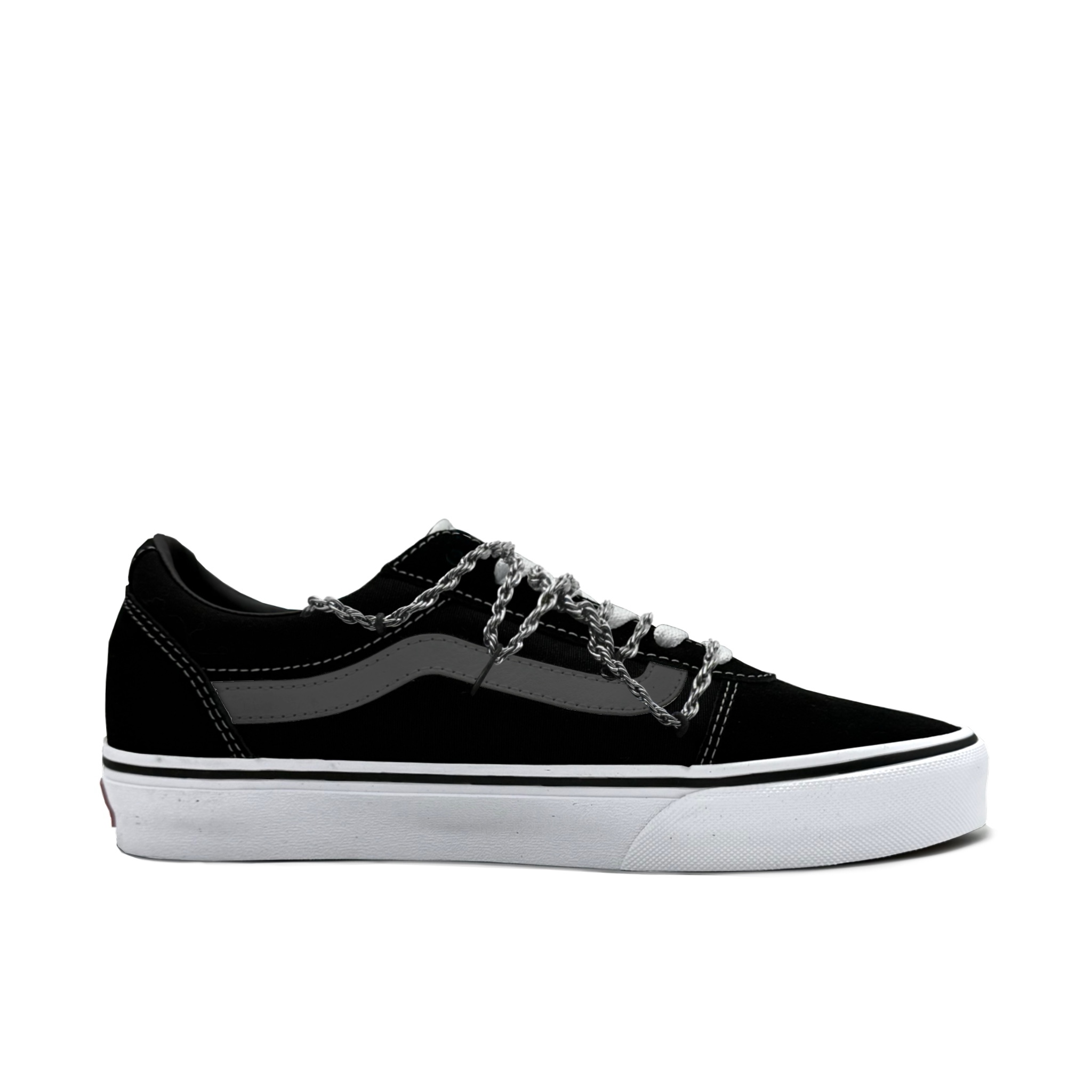 Vans Мужские низкие скейтерские кроссовки Ward Abrasion Resistant черный белый — фото 3