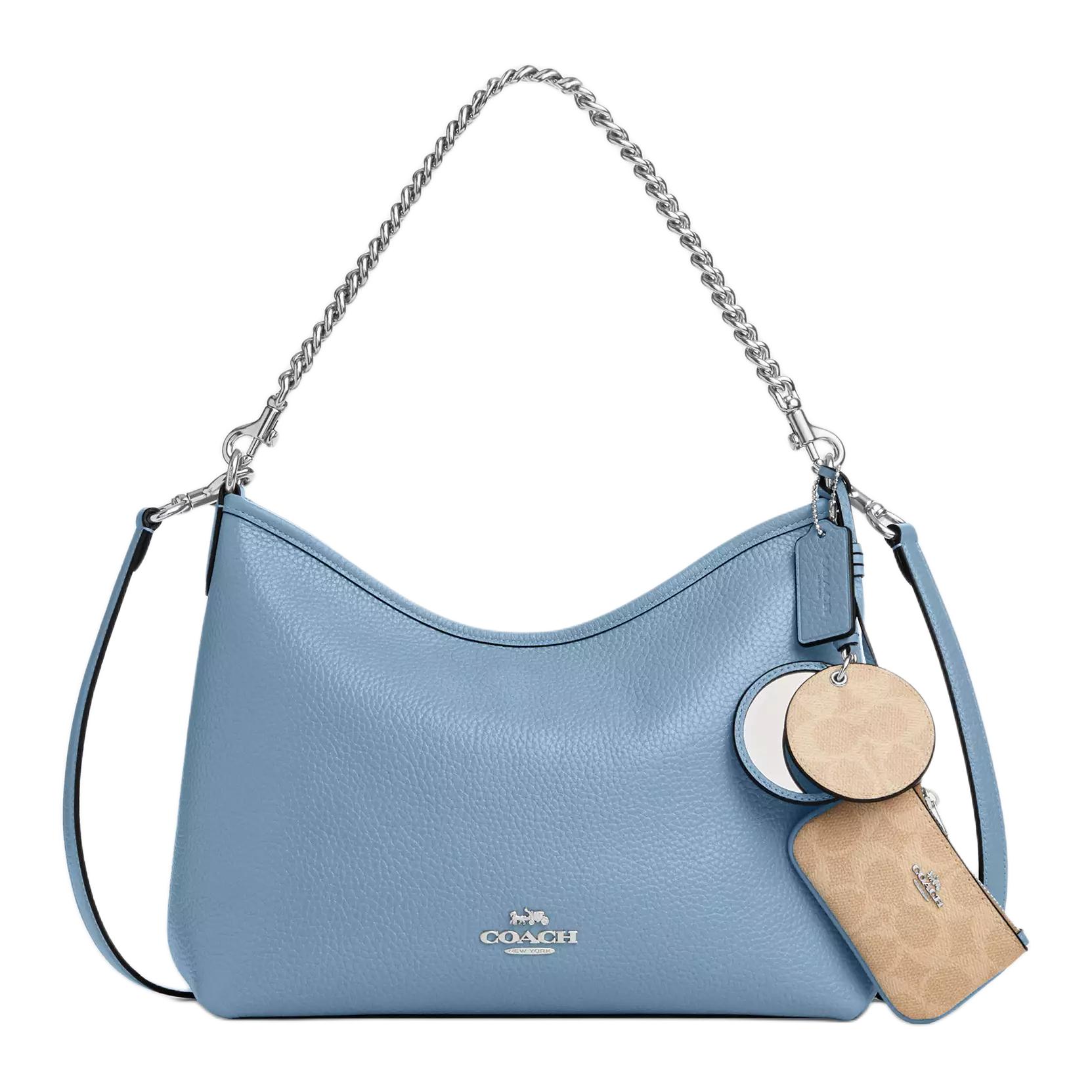 

COACH Сумка Laurel Bright Soft Pebble Leather Hobo, кроссбоди, плечевая сумка большая women's blue
