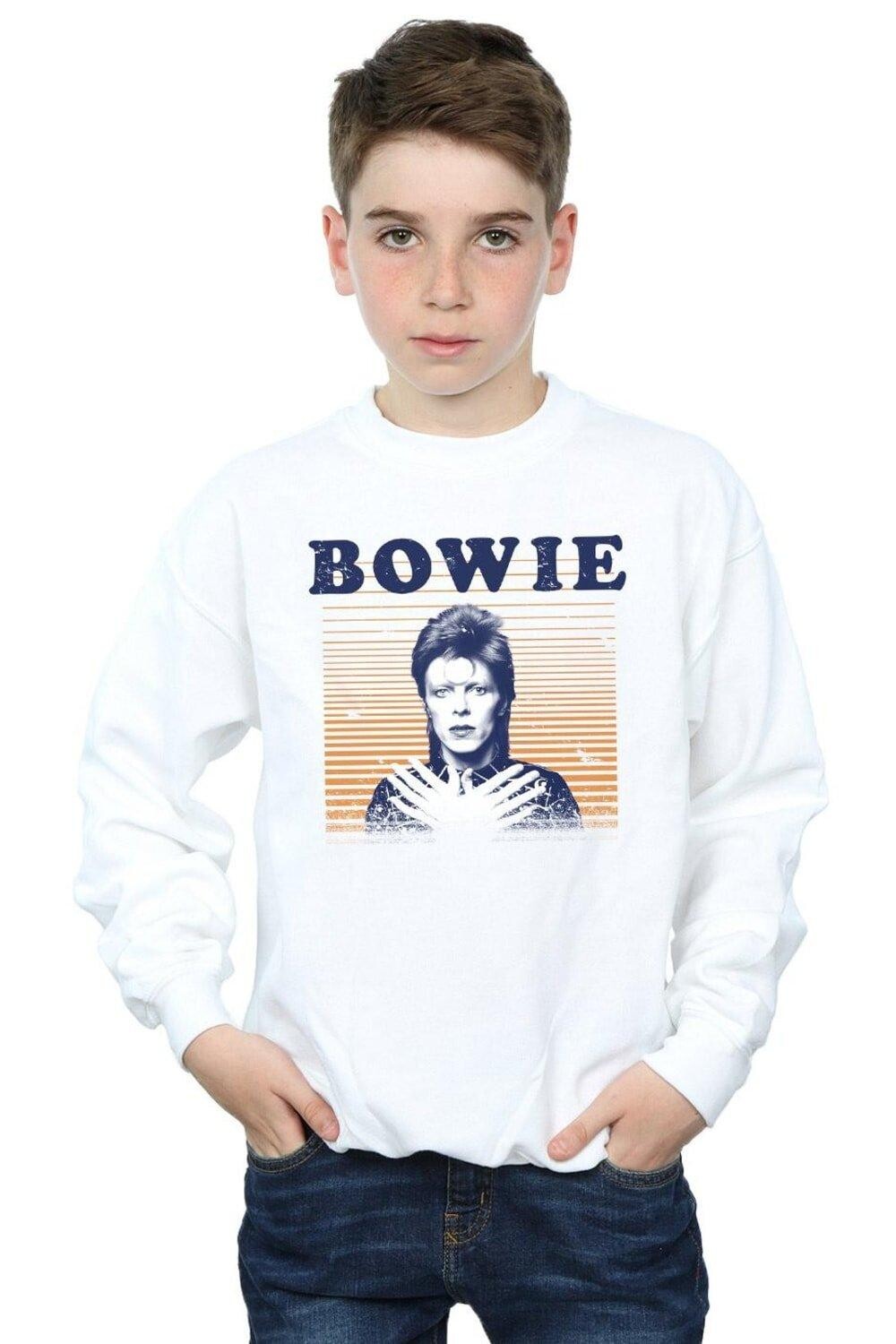 

Толстовка в оранжевую полоску David Bowie, белый, Оранжевый, Толстовка в оранжевую полоску David Bowie, белый