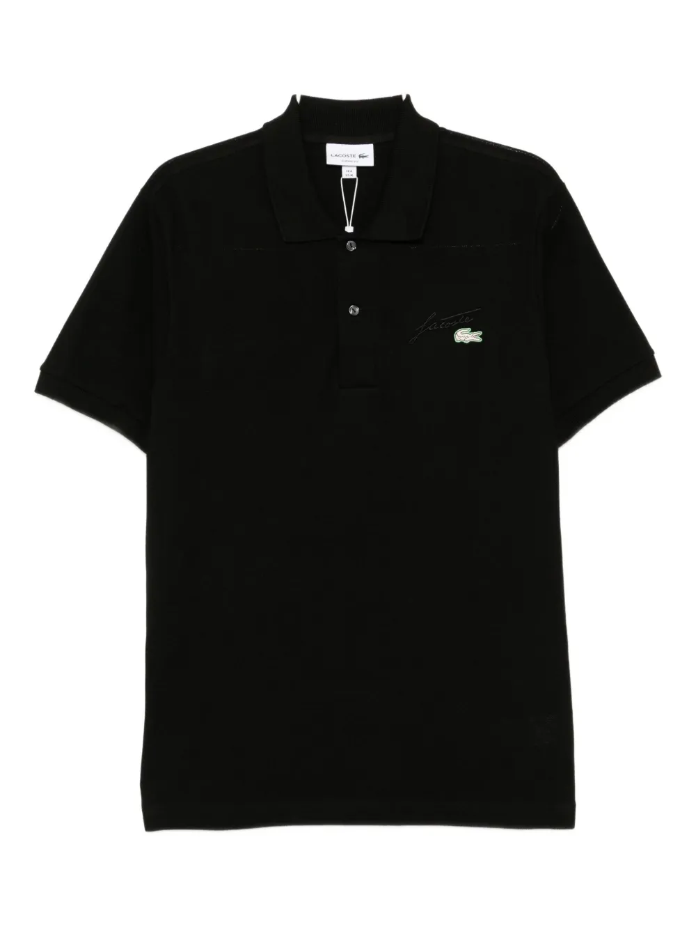 

Поло с вышитым логотипом Lacoste, черный