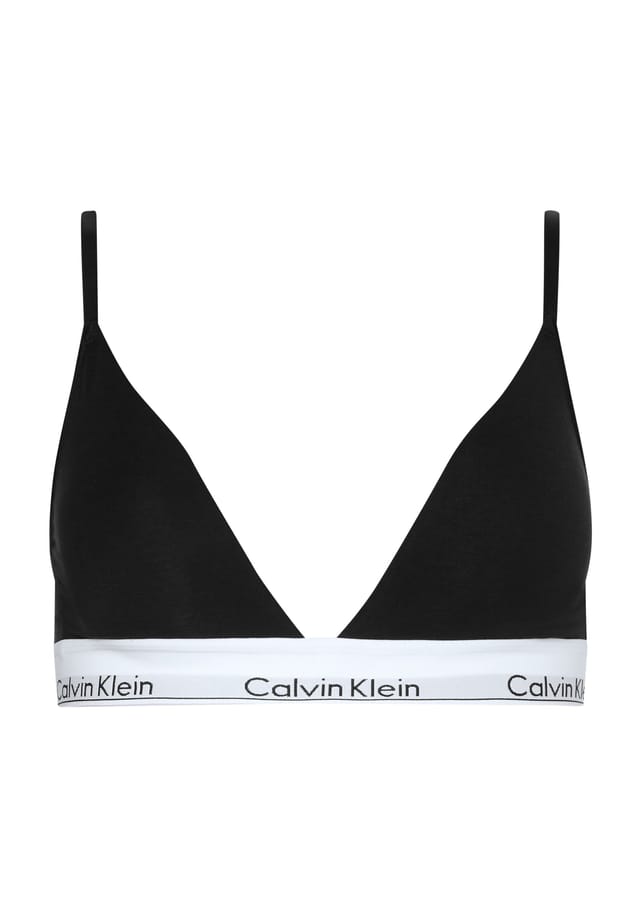 

Бюстгальтер с треугольными чашками и логотипом на талии Calvin Klein, черный