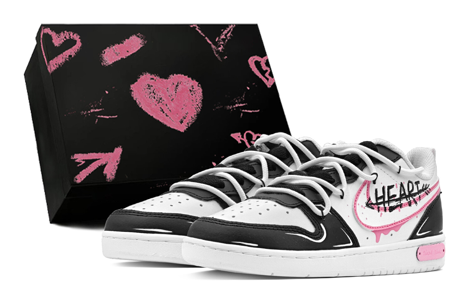 

Кроссовки Nike Court Borough 2 Skateboarding Shoes Women's Low-top Pink, черный/розовый