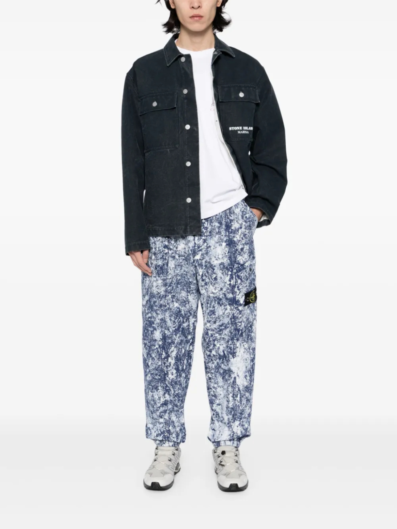 Stone Island брюки карго с принтом, синий — фото 2