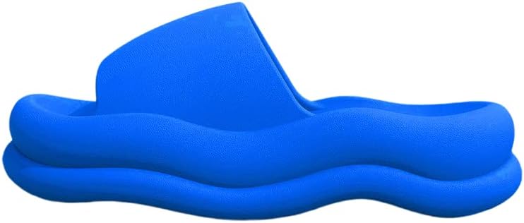 

Мягкие домашние тапочки на толстой подошве, ретро-цветные, на платформе, для дома и пляжа, шлепанцы для мужчин и женщин Supsound, синий