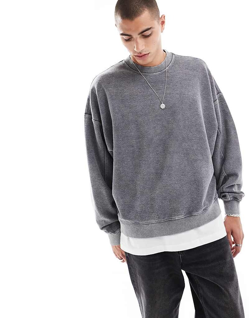 

Черная структурированная толстовка Bershka