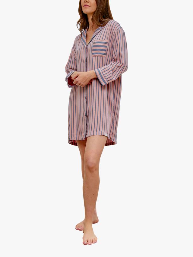 

Полосатая ночная рубашка Boyfriend Pretty You London, Pink/Grey