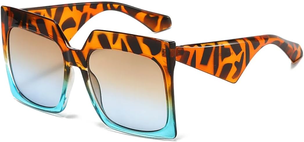 

Солнцезащитные очки для мужчин и женщин - защита UV400 - увеличенная оправа с леопардовым принтом и градиентными линзами для занятий спортом на открытом воздухе и вождения DSVIGF, Leopard