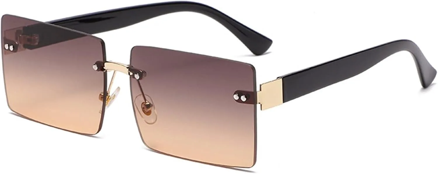 

Квадратные солнцезащитные очки без оправы в уличном стиле для мужчин и женщин, очки для отдыха на природе, популярные среди интернет-знаменитостей MTZJH, E