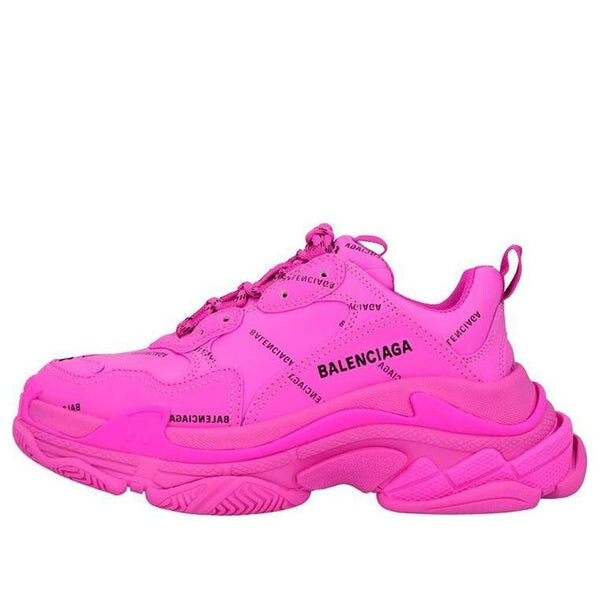Кроссовки triple s sneaker 'all over logo - fuchsia' Balenciaga, розовый